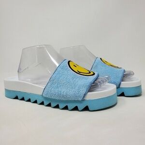 Joshua Sanders Heart in NYC Wink Smile White Blue Sandals 40